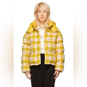 Moncler yellow check down caille jacket-size2